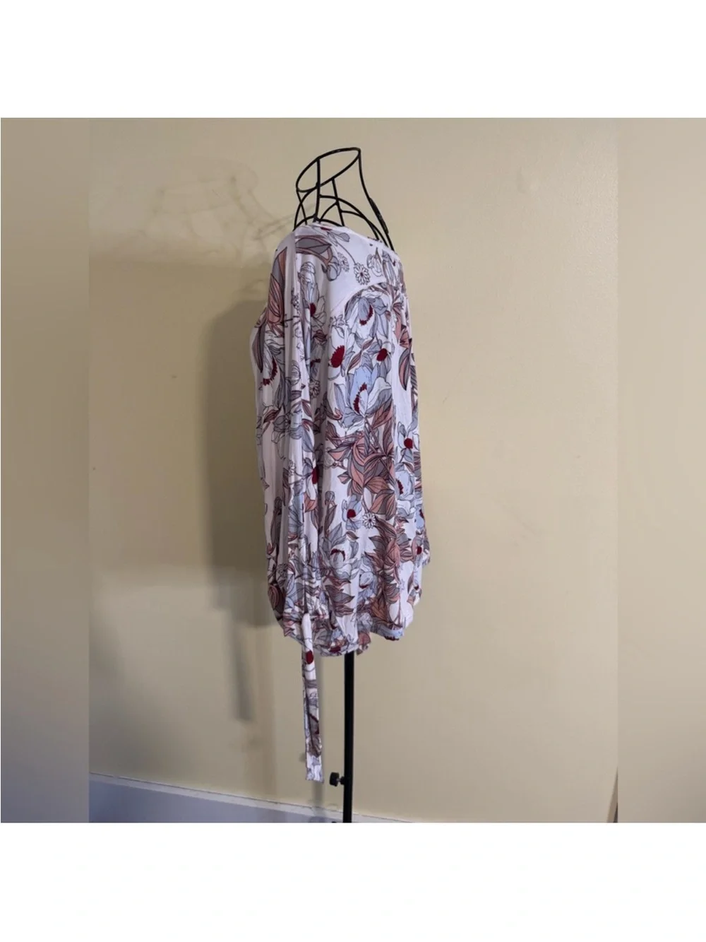 Free People Floral Scoop Neck Womens Top - Blush/Pink-Like New large